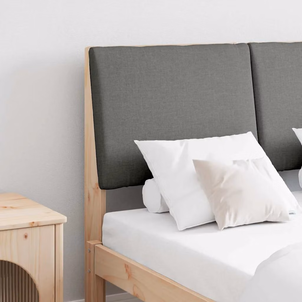 Testiera imbottita vidaXL in pino massello Grigio, L: 120 cm