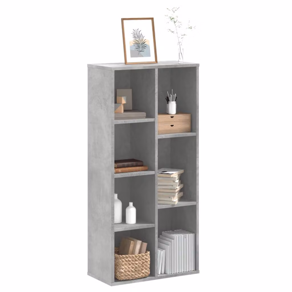 Libreria moderna vidaXL in legno e MDF grigio per soggiorno o ufficio, L 50 cm, P 25 cm, H 105 cm