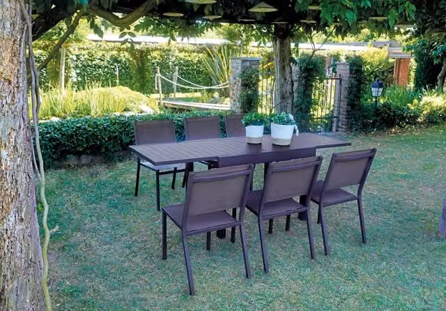 Tavolo Da Balcone Capannori - Allungabile 106/212 X 75 Cm - Alluminio - Con Piano A Doghe In Alluminio Colore: Tortora