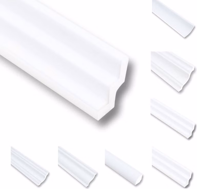 MDEKOR 50 metri di Cornici per Soffitto in Polistirene XPS Profilo Decorativo Bianco 20x30 cm Pacchetto Risparmio P30