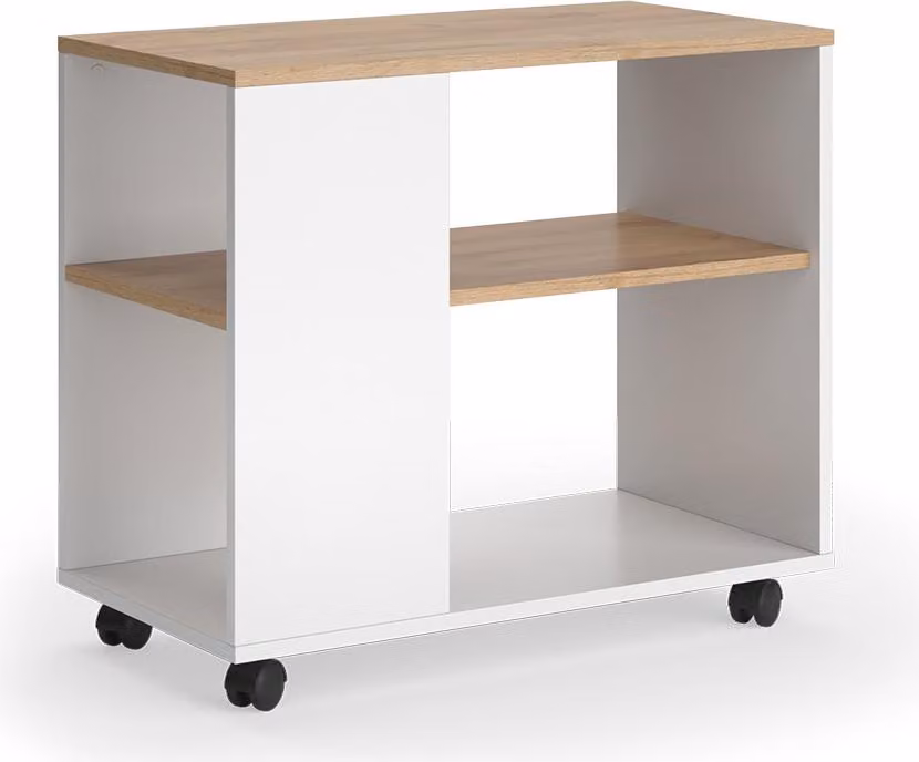 Tavolino Vicco Marian Rovere dorato/bianco 70 x 36.6 cm con rotelle, Model 55605