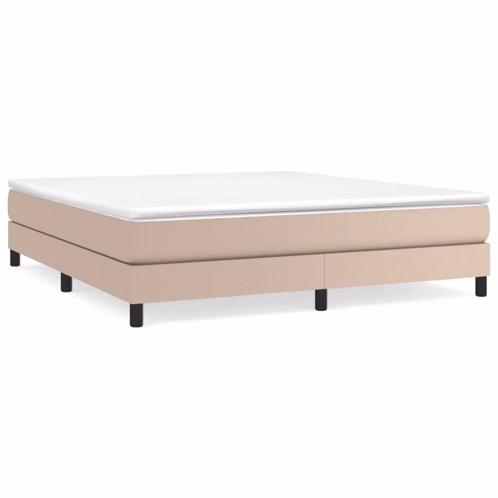 Giroletto a Molle con Materasso Cappuccino 160x200cm Pelle finta