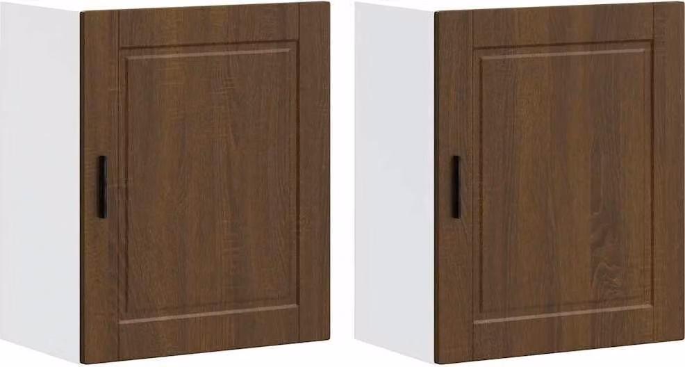 Pensili da Cucina 2 pz Porto Rovere Marrone Legno Multistrato