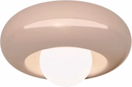 Applique Vintage Bumbum Ceramica Grigio Sabbia Vetro Opalino 1 Luce E27 D40,5Cm