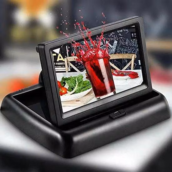 Videocamera per auto per bambini con visione posteriore, risoluzione HD 720p, installazione semplice, visione notturna nitida e schermo orientabile a 360° (4,3 pollici, KB40).