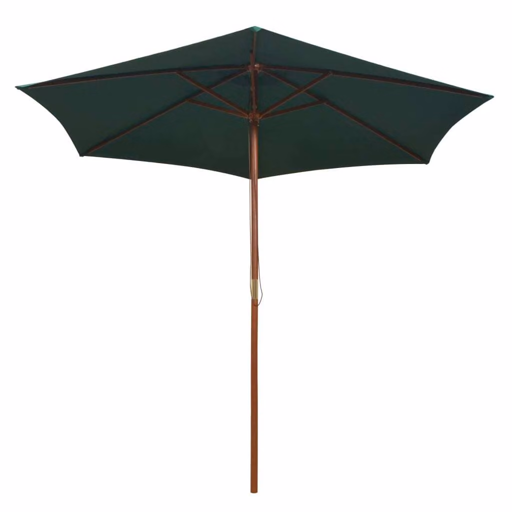 vidaXL Ombrellone 270Ã270 cm palo in legno verde