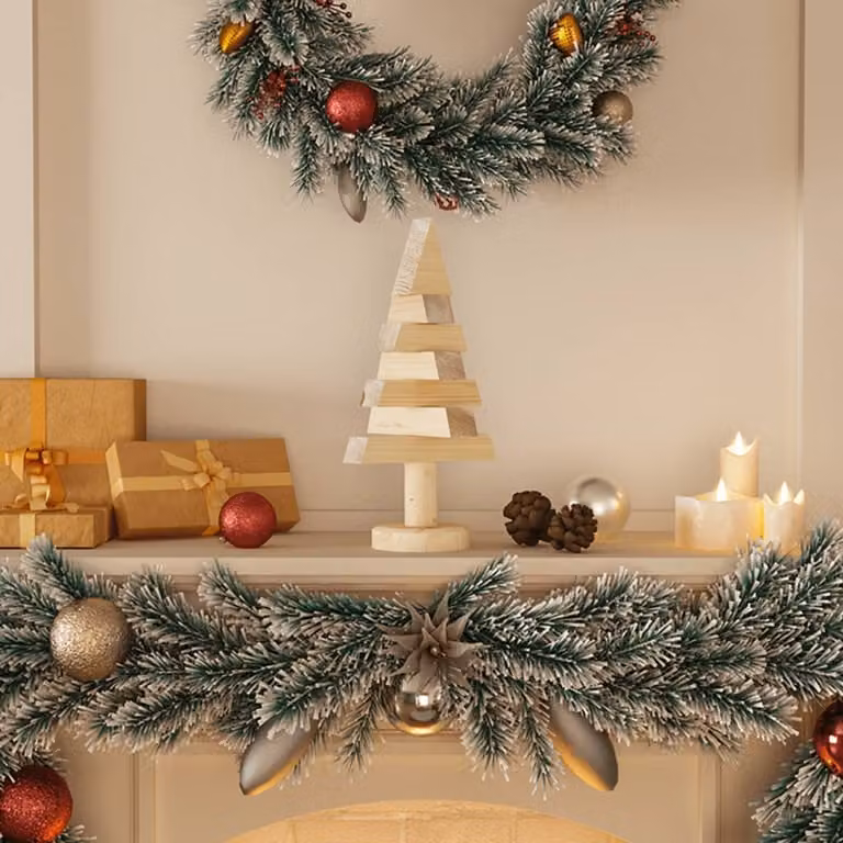 Maison Exclusive - Alberi di Natale decorativi 2 pezzi Legno 30 cm Legno massello di pino
