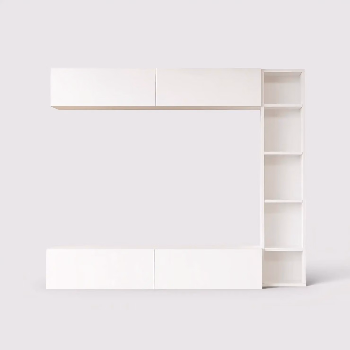 Kadab - Parete attrezzata bianca con 3 mobili modulari