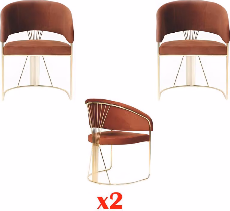 Garnitur Küchen Wohnzimmer Esszimmer Set Designer Stuhl Set 2x Stühle Polster