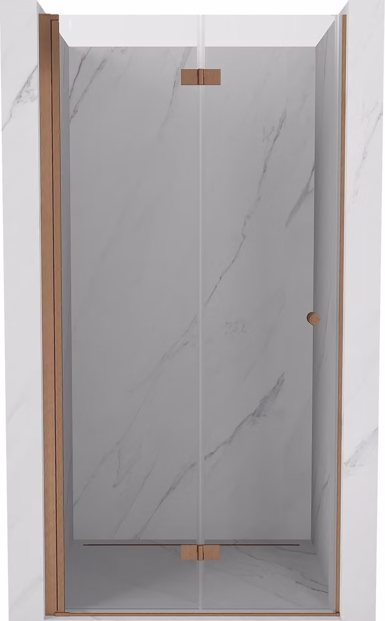 Mexen Mist-F porta doccia pieghevole sinistra 70 cm, trasparente, rame spazzolato - 8A6-070-000-65-00-L
