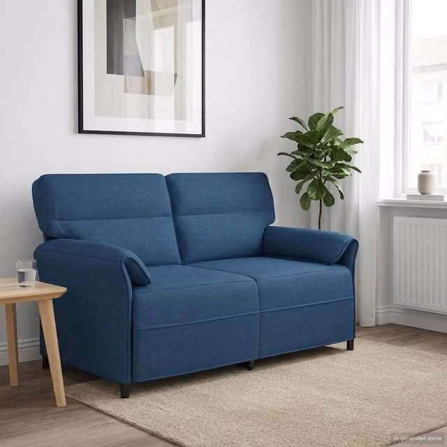 Divano a 2 Posti 2 posto Blu 158 x 83 x 95 cm Tessuto 42033905