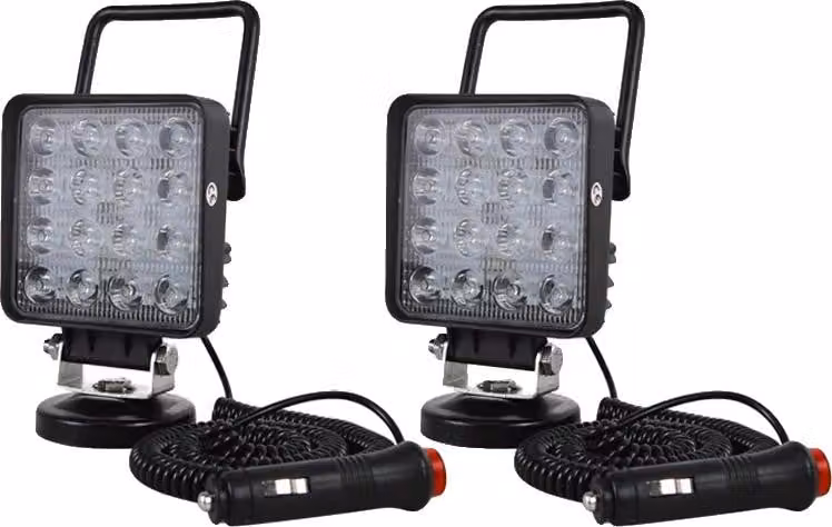 Lampada da lavoro a LED, alta luminosità, ampia compatibilità, set di 2 fari da 48W