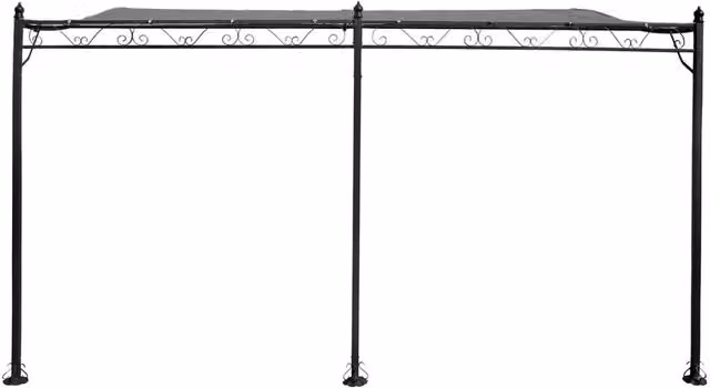 Pergola a tettoia addossata in metallo - 3 x 4 m - Grigio