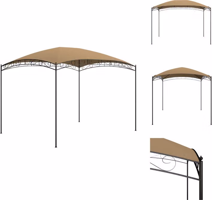 vidaXL Pavillon 3x4x2,65 m Taupe 180 g/m² - Pavillons & Partyzelte