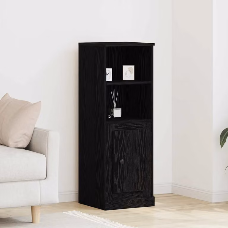 Highboard vidaXL Rovere e Nero in legno con ante a battente per soggiorno L: 36 cm, P: 35.5 cm, H: 103.5 cm