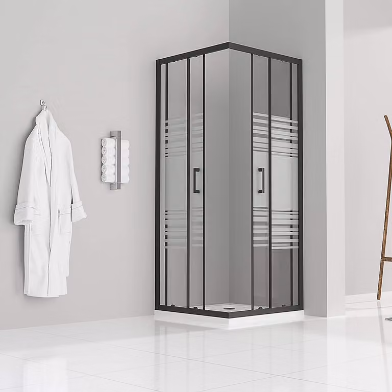 Cabina doccia con porta scorrevole i-flair 90x90x190 cm in vetro di sicurezza parzialmente satinato da 6 mm - DK79
