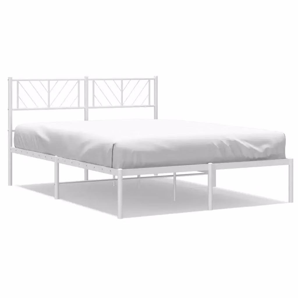 vidaXL Giroletto con Testiera in Metallo Bianco L/P/H: 200 x 120 x 90 cm – 2