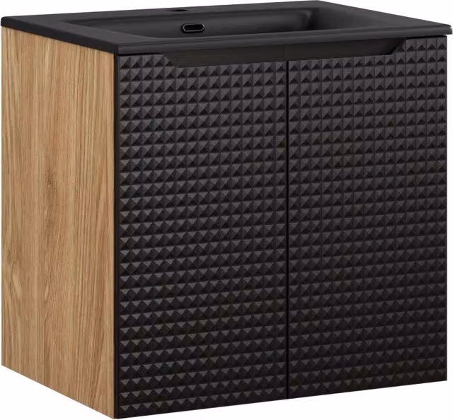 Set mobili bagno Luxor Living SKY con lavabo, colore nero, L: 60 cm, P: 46 cm