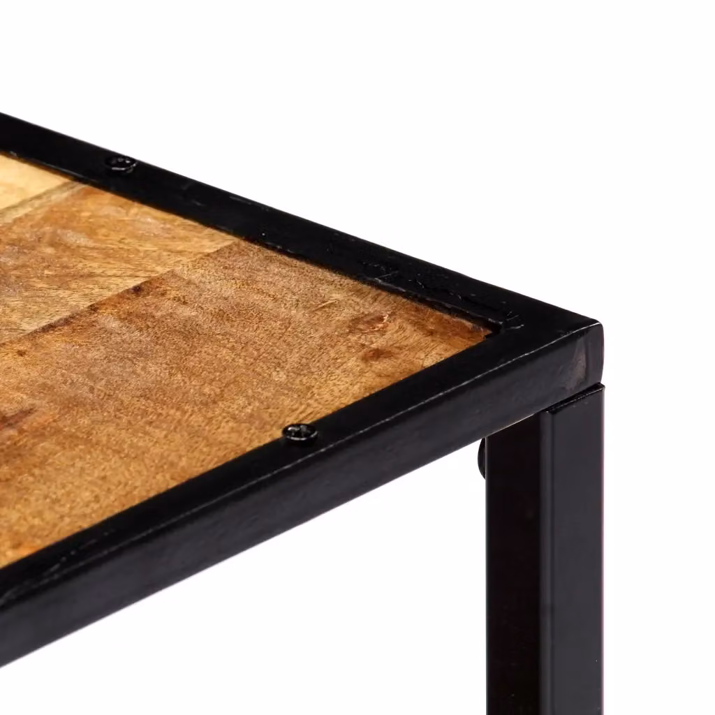 Tavolino da salotto rettangolare vidaXL in legno e metallo stile vintage colore marrone L: 90 cm, P: 50 cm, H: 40 cm – 2