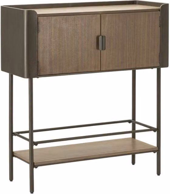 Mobiletto Toronto in ferro e abete stile industrial 100x42x110 cm