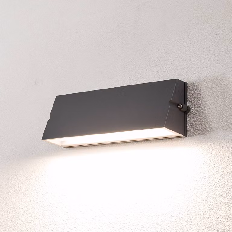 BEGA Applique da esterni a LED 24374, dimmerabile, Nero, Alluminio, Moderno, Applique LED da esterni