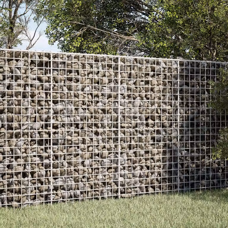 vidaXL Gabione con filo da 5 mm e rete da 5x5 cm 50x20x100 cm