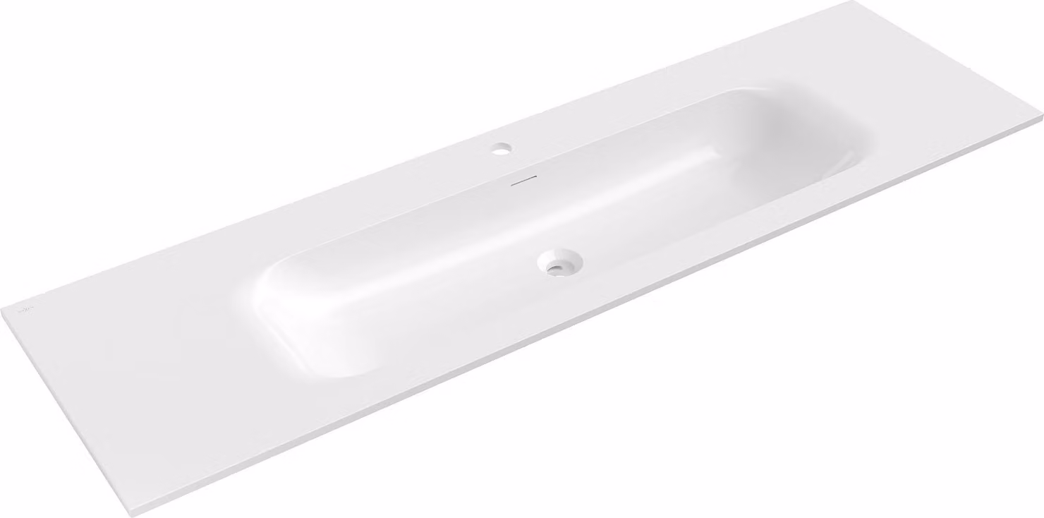 Mexen Vela lavandino incassato nel piano 161 x 46,5 cm, bianco lucido - 25231600