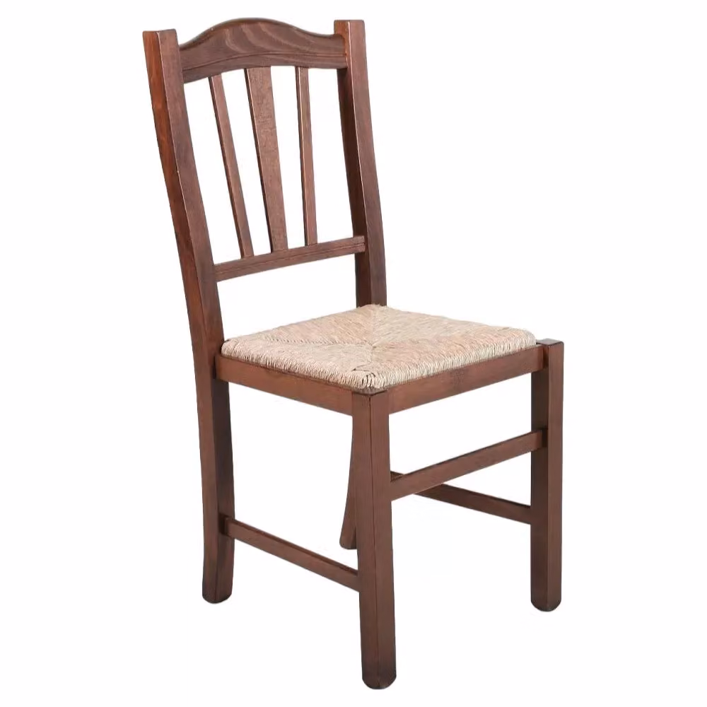 Set di 2 sedie Gendarme Mobili 2G in legno di faggio e paglia color noce e marrone – 1