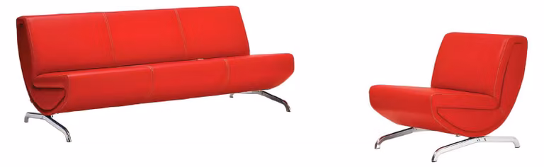 Ledersofa Sofagarnitur 3+1 Couch Sitz Polster Sofa 3-Sitzer Garnitur Set