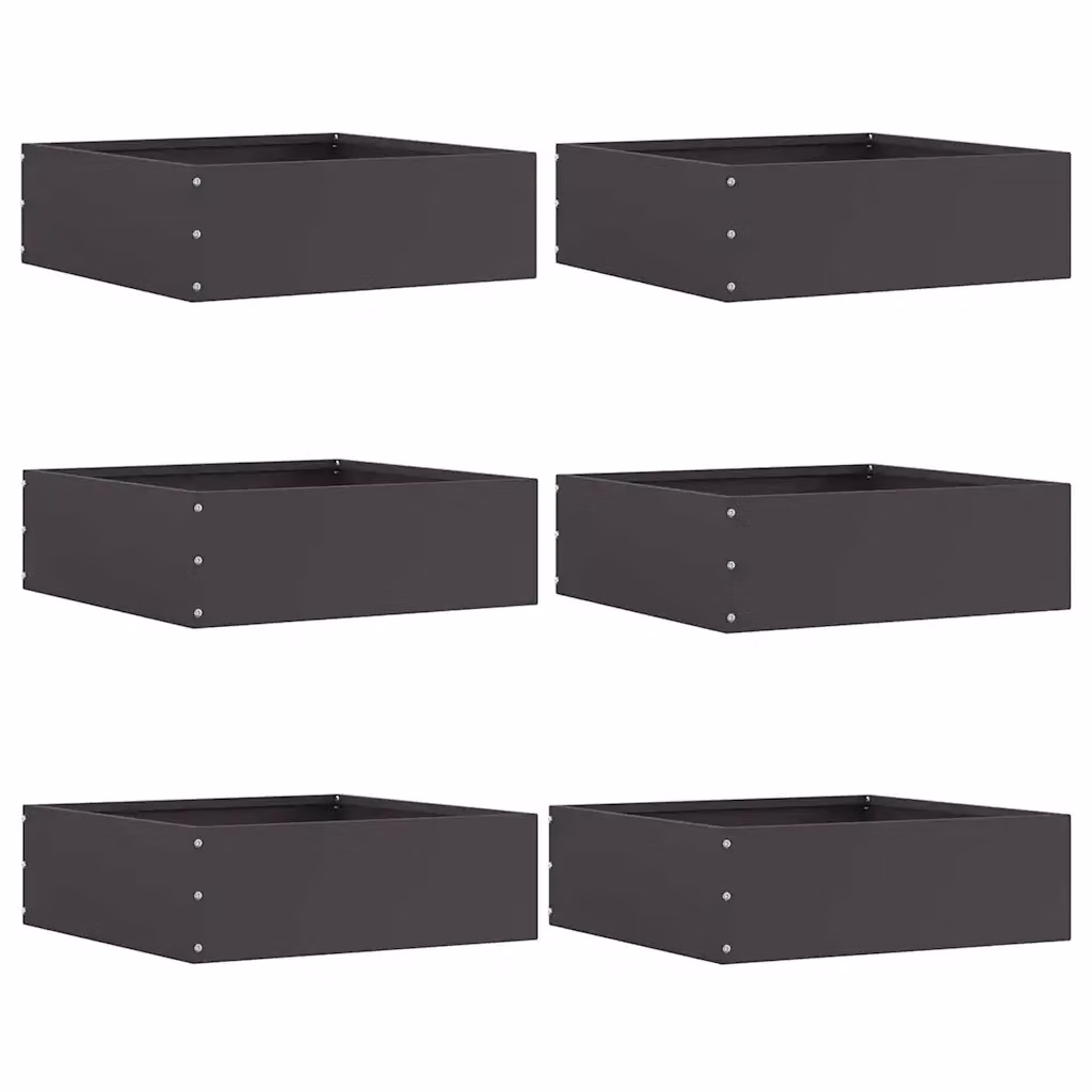 Set di 6 bordure per prato vidaXL in acciaio nero, L/P/H: 40 x 40 x 13 cm