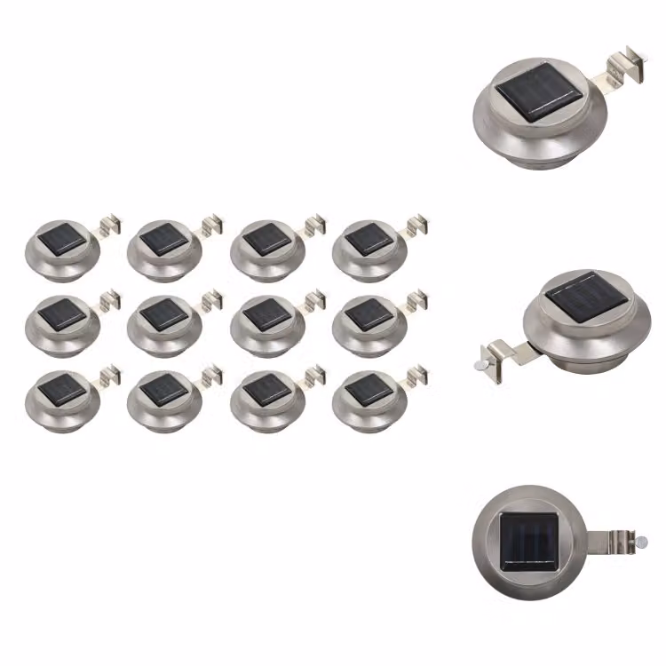 vidaXL Luci solari per esterni 12 pz. LED rotondo 12 cm bianco - Illuminazione esterna