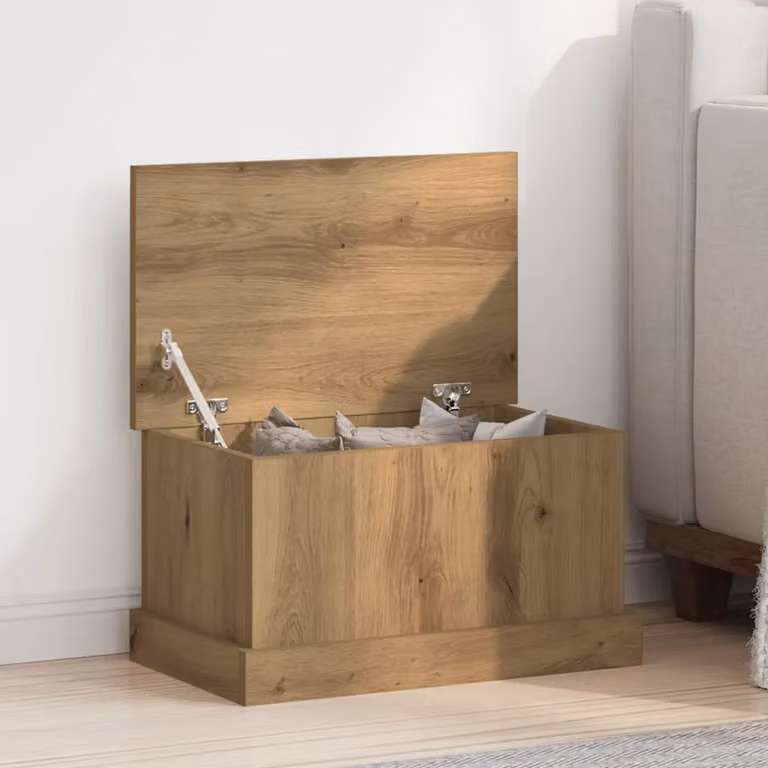 Scatola portaoggetti vidaXL in legno multistrato color rovere, L: 50 cm, P: 30 cm, H: 28 cm