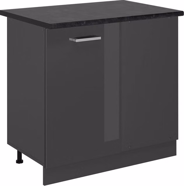 Mobile ad angolo cucina R-Line Antracite lucido/Antracite 86 cm, PL Antracite Vicco