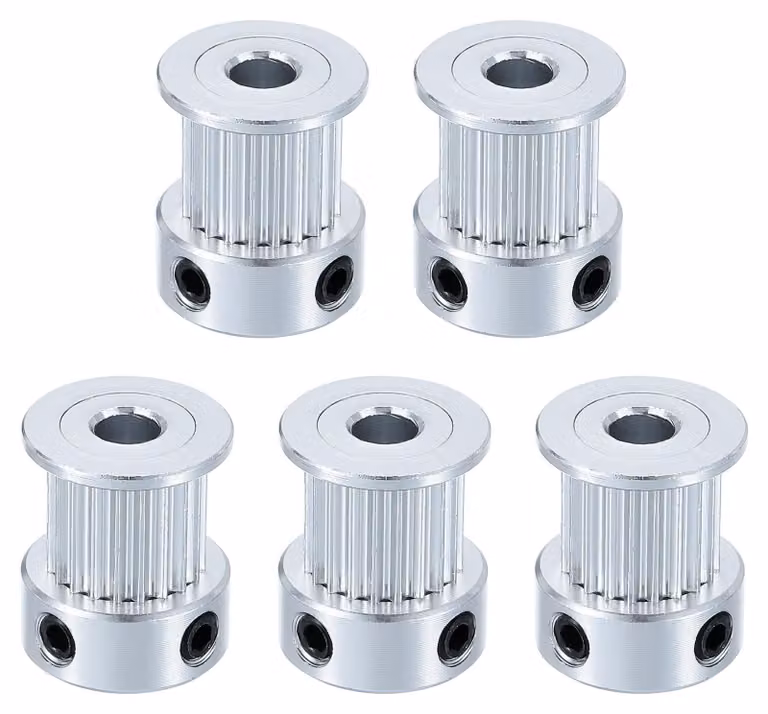 5 pulegge in alluminio, con 20 denti, foro di 5 mm, larghezza di 10 mm, per cinghie di distribuzione