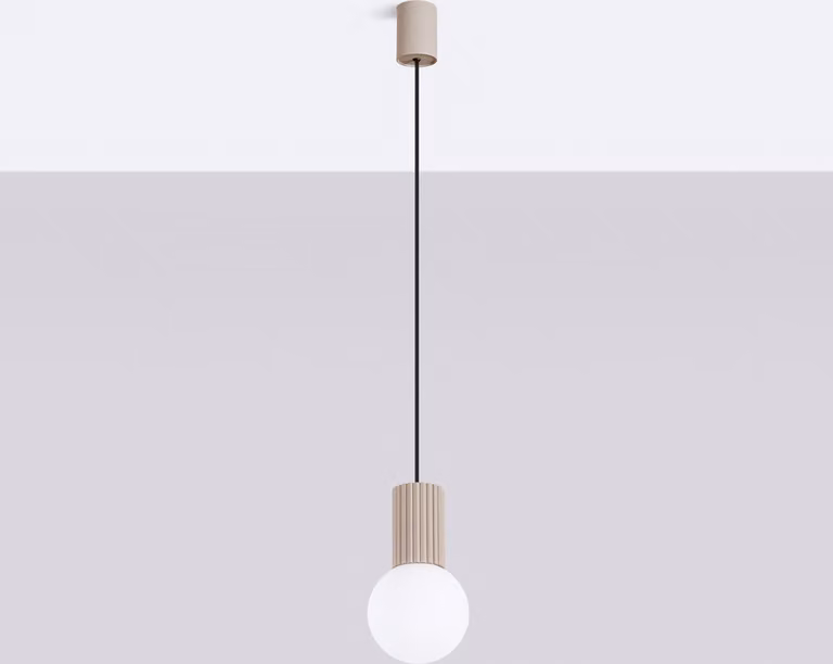 Lampada a sospensione HALO 1 taupe 1xG9 8W alluminio/vetro 120x12x12cm Sollux Lighting