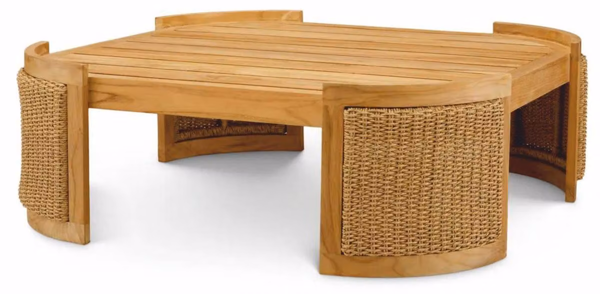 Casa Padrino Tavolo da giardino colore naturale, 100 cm - Tavolino da giardino per esterni