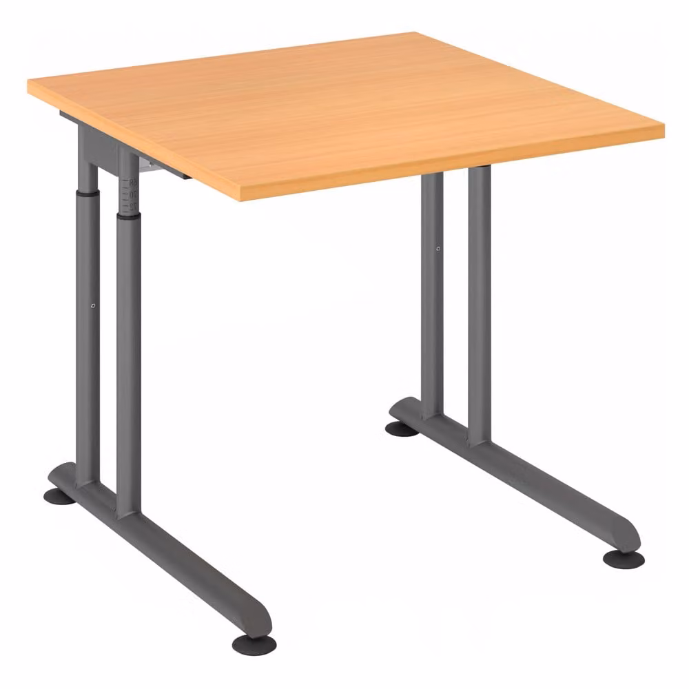 HAMMERBACHER ZS08 höhenverstellbarer Schreibtisch buche quadratisch