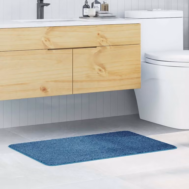 Tappetino da bagno antiscivolo e lavabile vidaXL Blu L: 60 cm, P: 90 cm