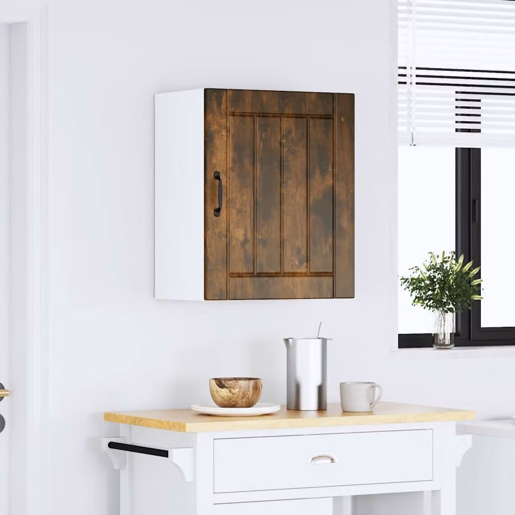Pensile da cucina moderno vidaXL Lucca in legno e vetro marrone L: 60 cm, H: 50 cm, P: 31 cm