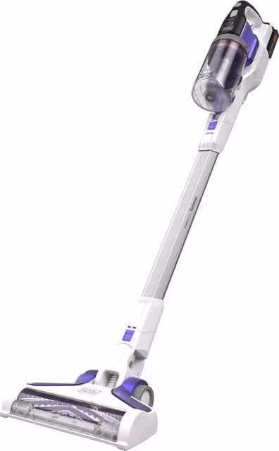 Black and Decker BHFEV1825CP Aspirapolvere a Bastone 2 in 1 Ciclonico senza sacco, 18 V, 2,5 Ah, autonomia 72 min, capacità 0,65 L, colore Bianco
