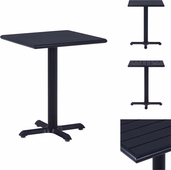 vidaXL Tavolo da giardino nero 60x60x75 cm - Tavoli da giardino