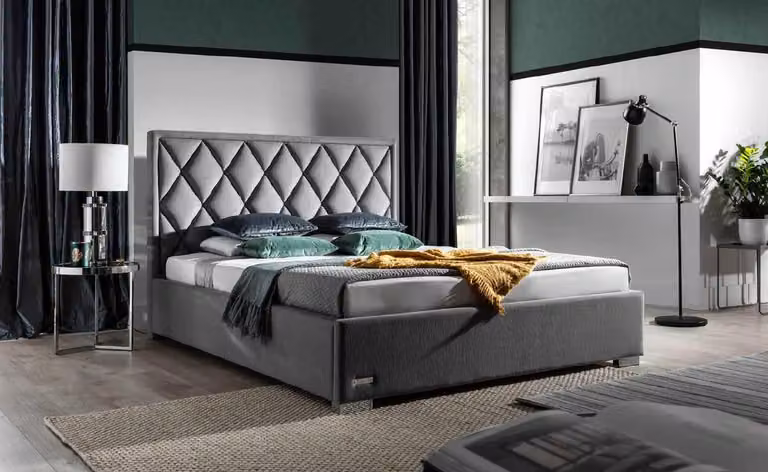 Designer Bett Schlafzimmer Betten Leder Hotel Luxus Polster Sitz