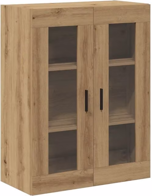 Pratico pensile a muro sospeso portaoggetti 69,5 x 34 x 90 cm in legno ingegnerizzato rovere artigianale 02_0051151