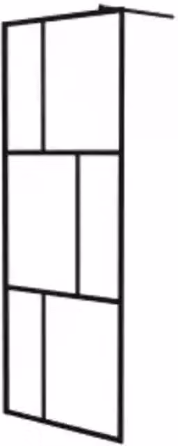 Parete per Doccia Walk-in in Vetro Temperato Nera 80x195 cm CFW1041240