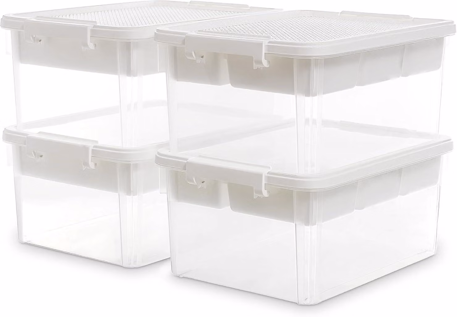 Contenitori in plastica trasparente, capacità 16 litri, confezione da 4 pezzi, ideali per utensili e hobby