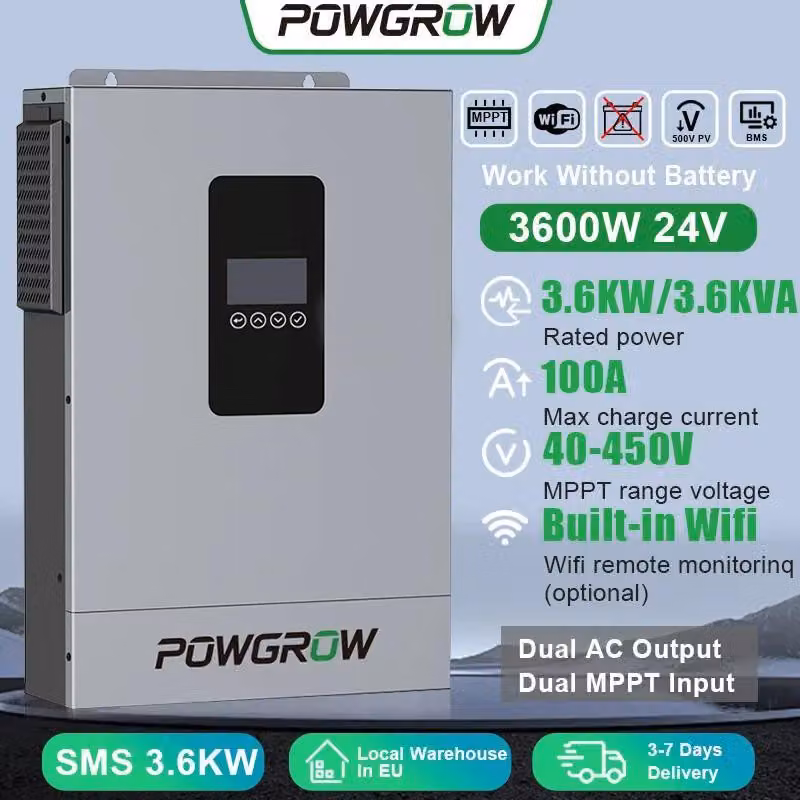 Inverter solare ibrido, doppio ingresso MPPT, monitoraggio in tempo reale, SMS-3.6KW-W
