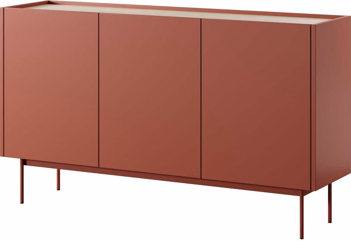 FURNLUX Credenza Colore Rosso 144cm / Hauptfarbe: Rot / Dimensioni: 144 x 37 x 83 cm