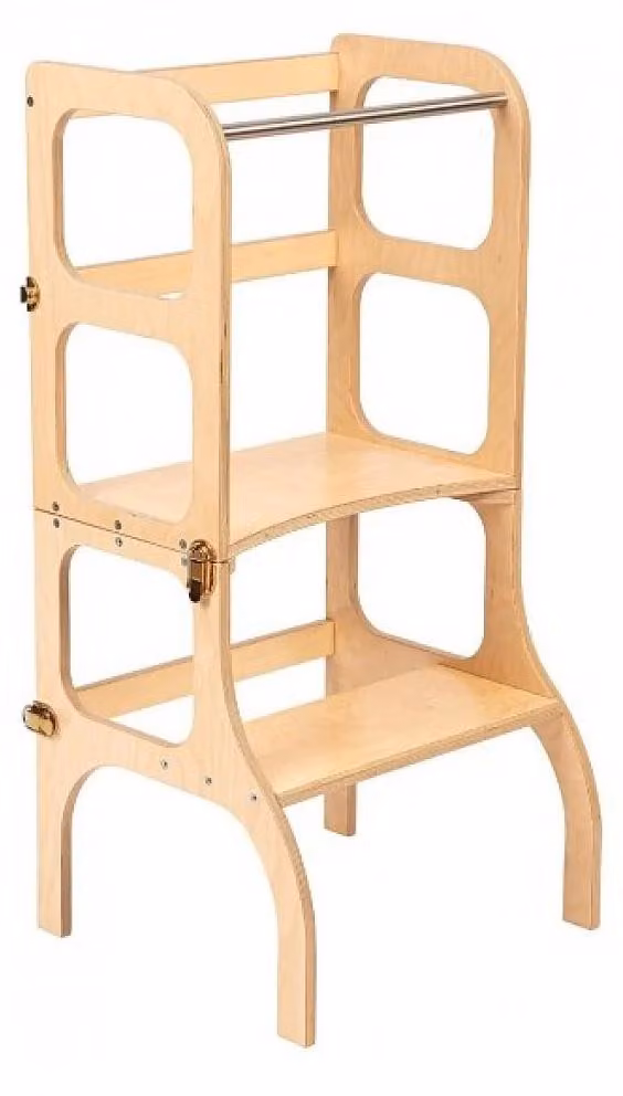 Ette tete Torre apprendimento - Tavolo "Step'n'Sit". fermagli in legno / oro