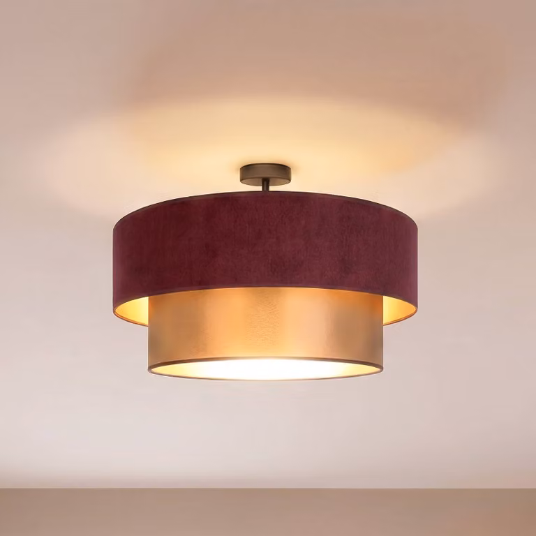 Plafoniera soffitto Dorina Duolla, Rosso, Cucina, Tessuto / Stoffa / Seta, Giovanile, Plafoniera