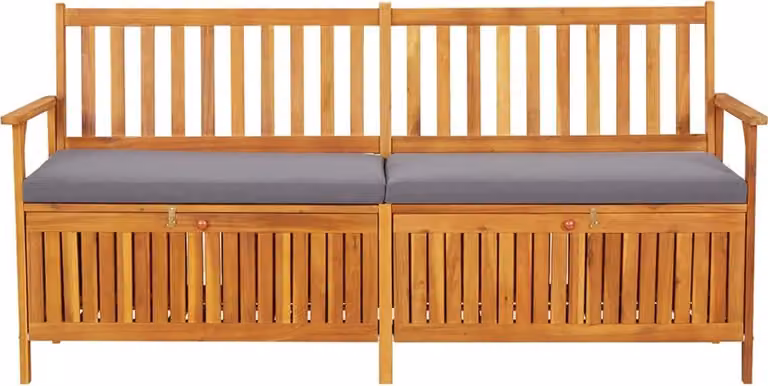 Panca con cuscini 170 cm in legno massiccio di acacia